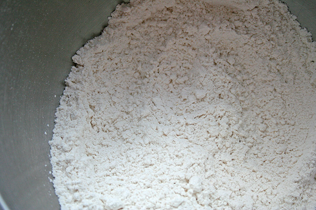 Bowl of Flour and salt combined