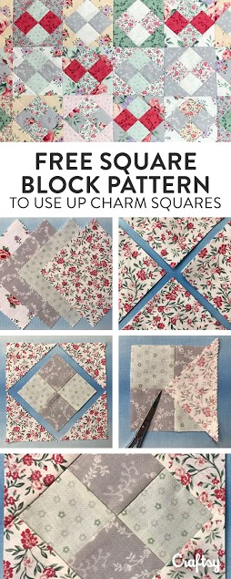 Create this awesome block pattern using charm squares