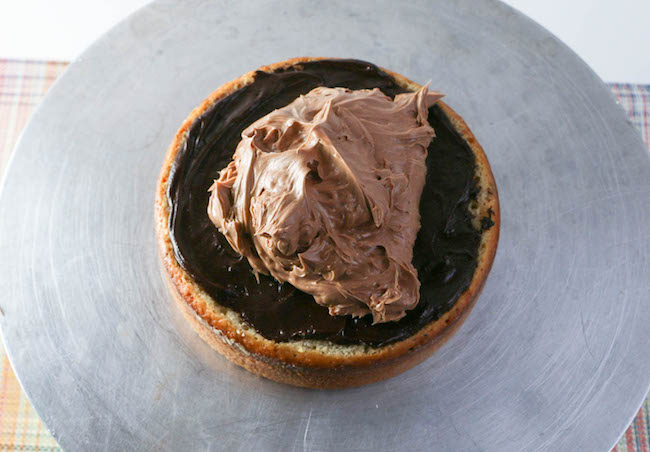 Adding the Chocolate Hazelnut Buttercream | Erin Gardner