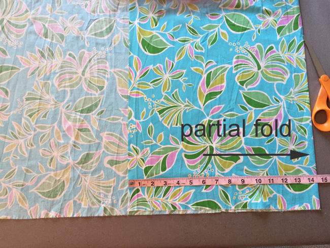 partial fold for cutting out pattern