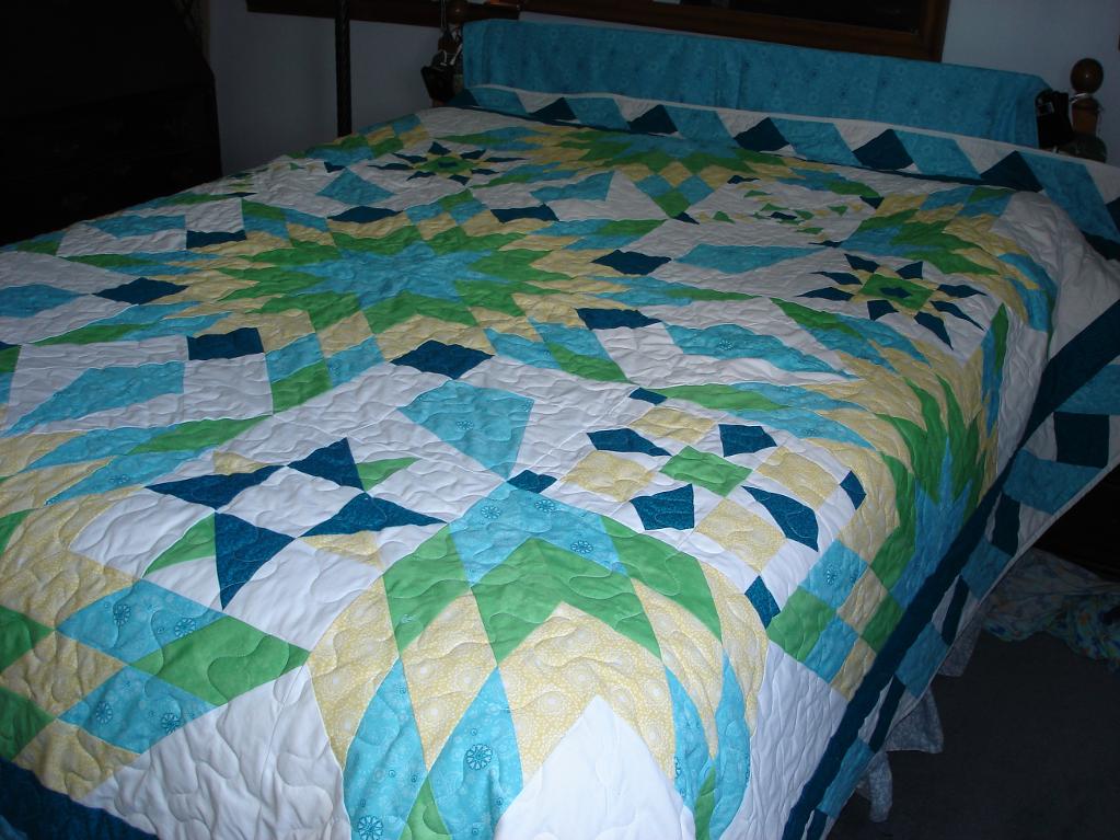 Blazing Star Quilt on Bed