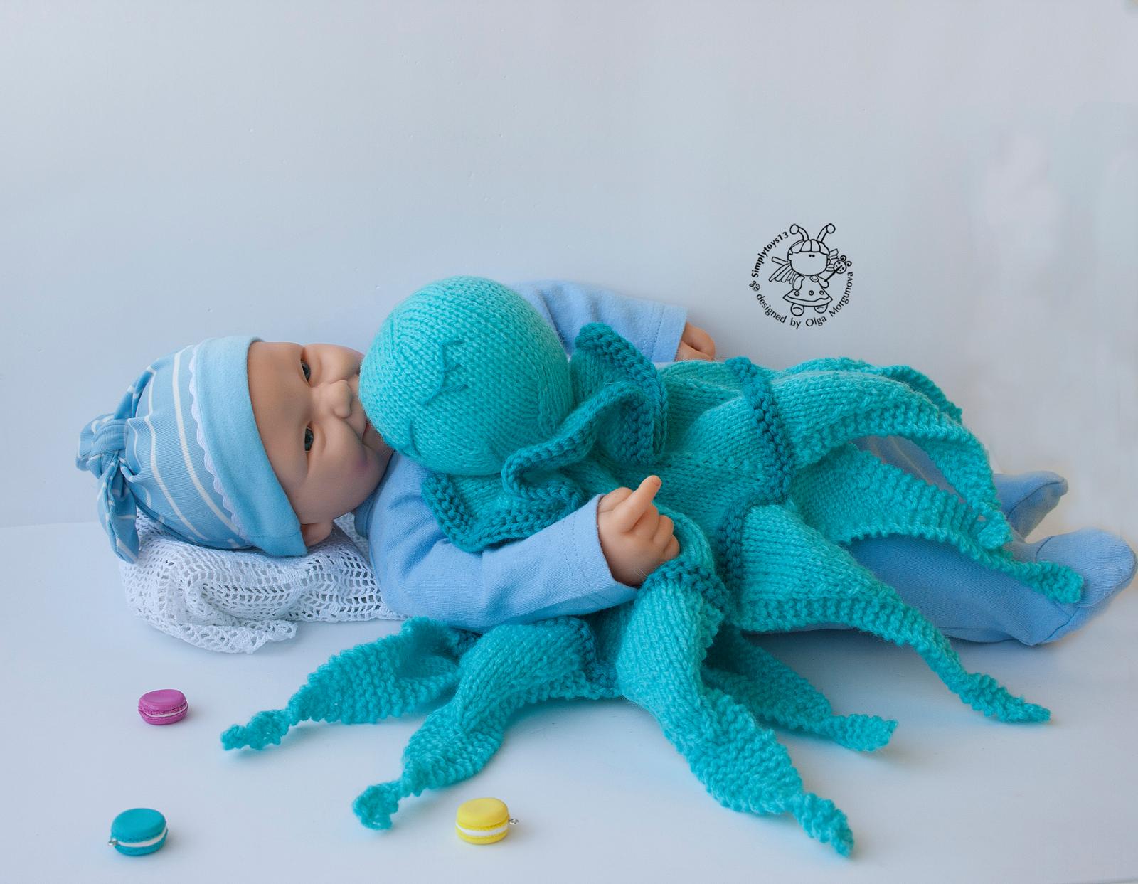 Octopus Toy Lace Baby Blanket Knitting Pattern