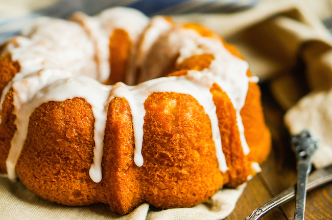 Bundt cake with glaze