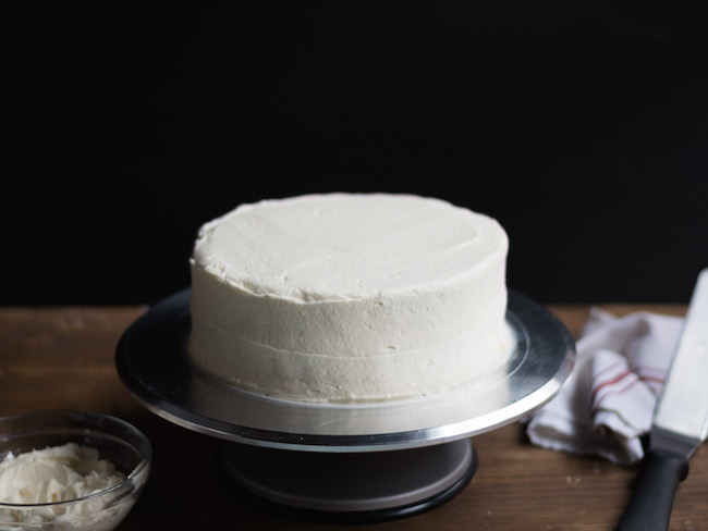 Small Cake Iced in White Buttecream