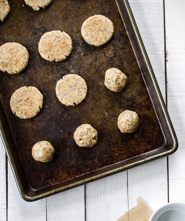 Lemon Poppyseed cookies on Cookie Sheet