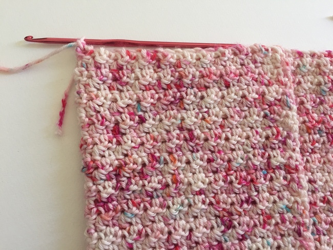 reverse single crochet seams for clutch purse