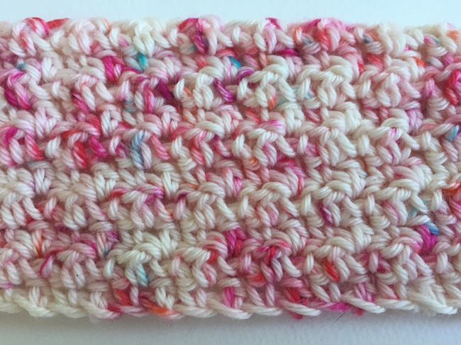 detail of seed stitch crochet