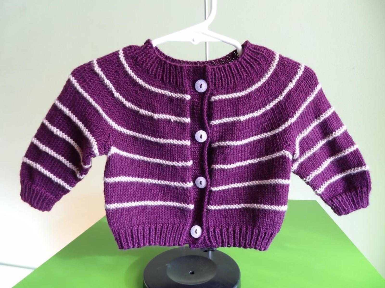 Garter Stripes Baby Cardi