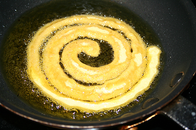 Spiral of Dough Frying