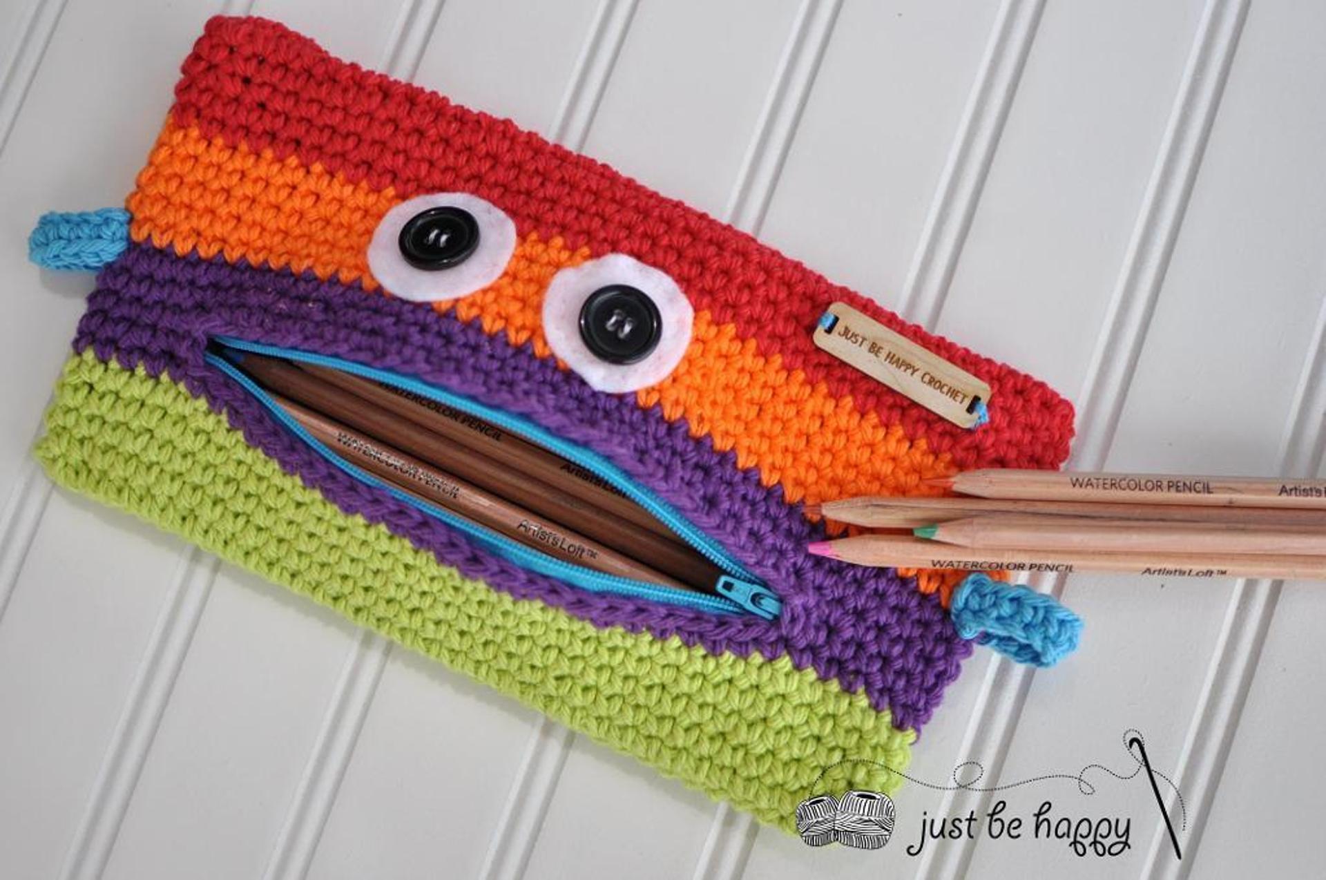 monster pencil case crochet pattern