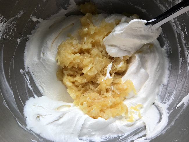 add crushed pineapple