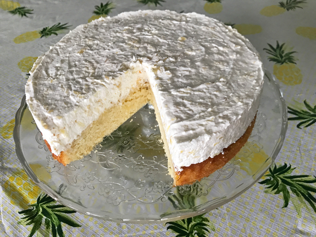 sliced cake