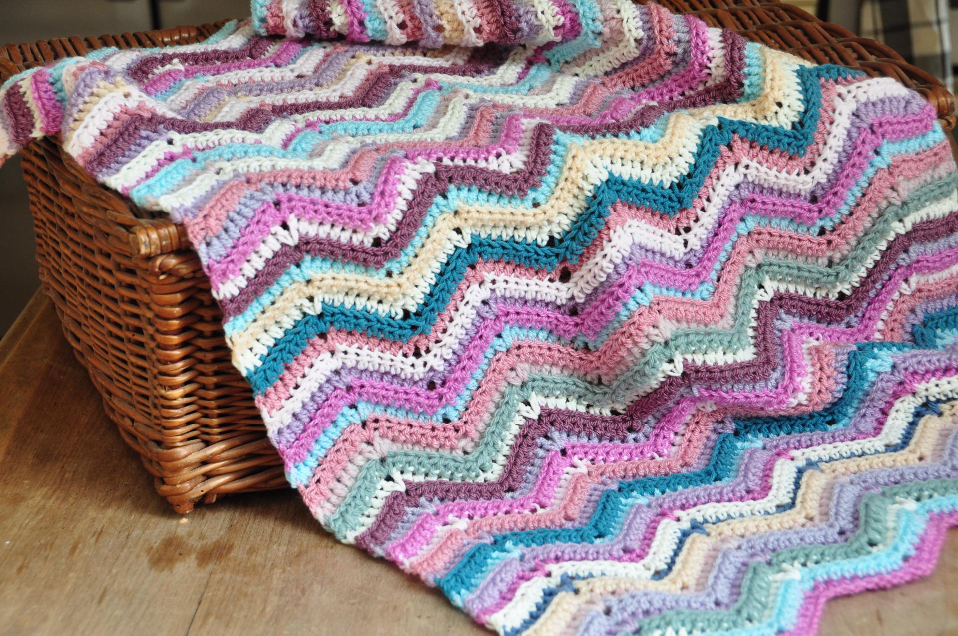 ripple stitch crochet blanket free pattern