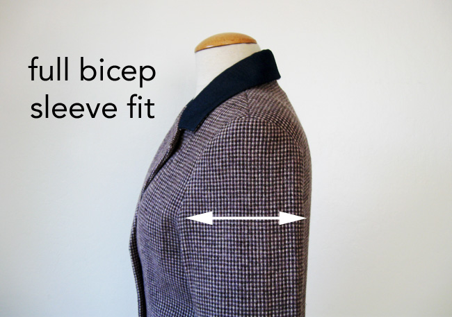 tweed jacket sleeve bicep area