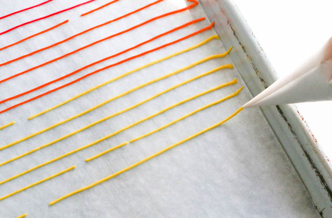 Piping Strips of Sprinkle Paste | Erin Gardner