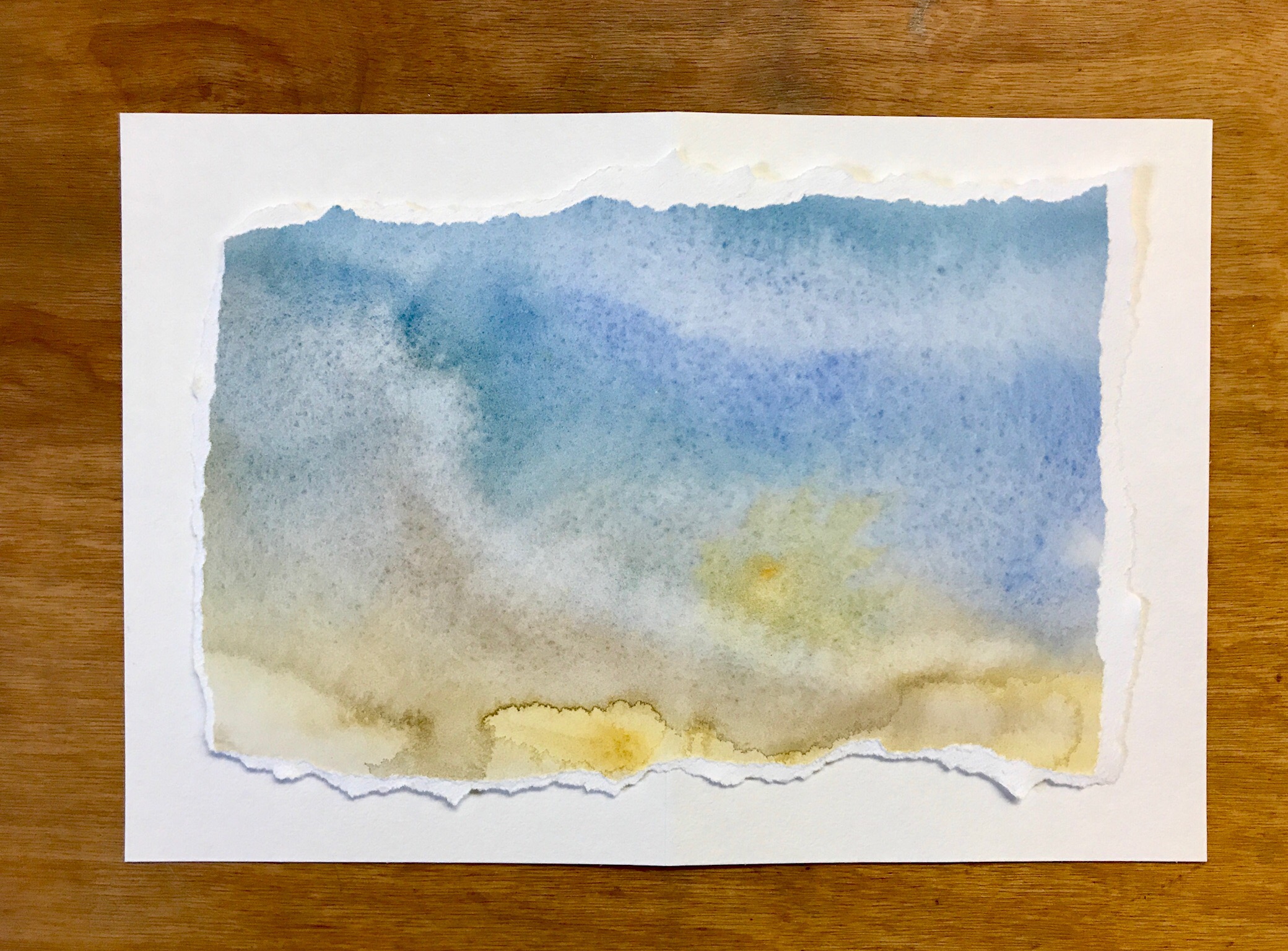 Blue and yellow watercolor