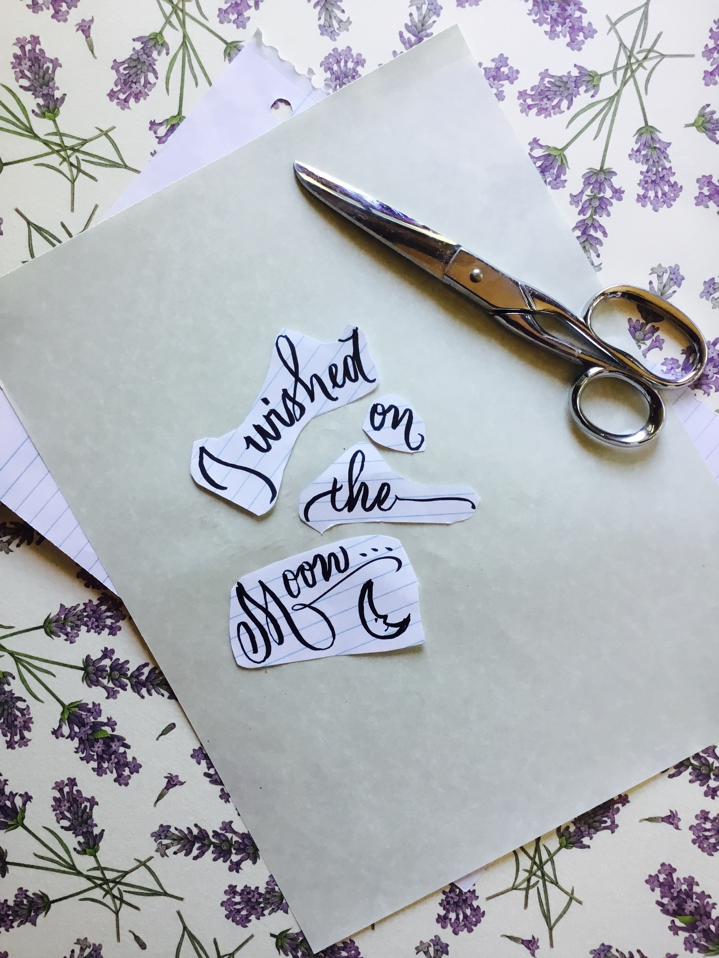 Cut up calligraphy words