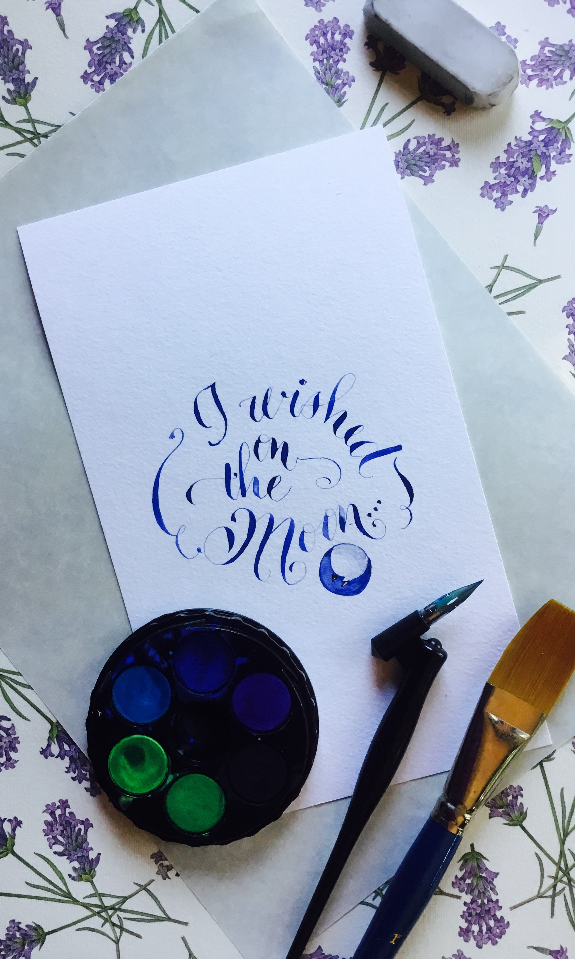 Calligraphy I wished on the Moon