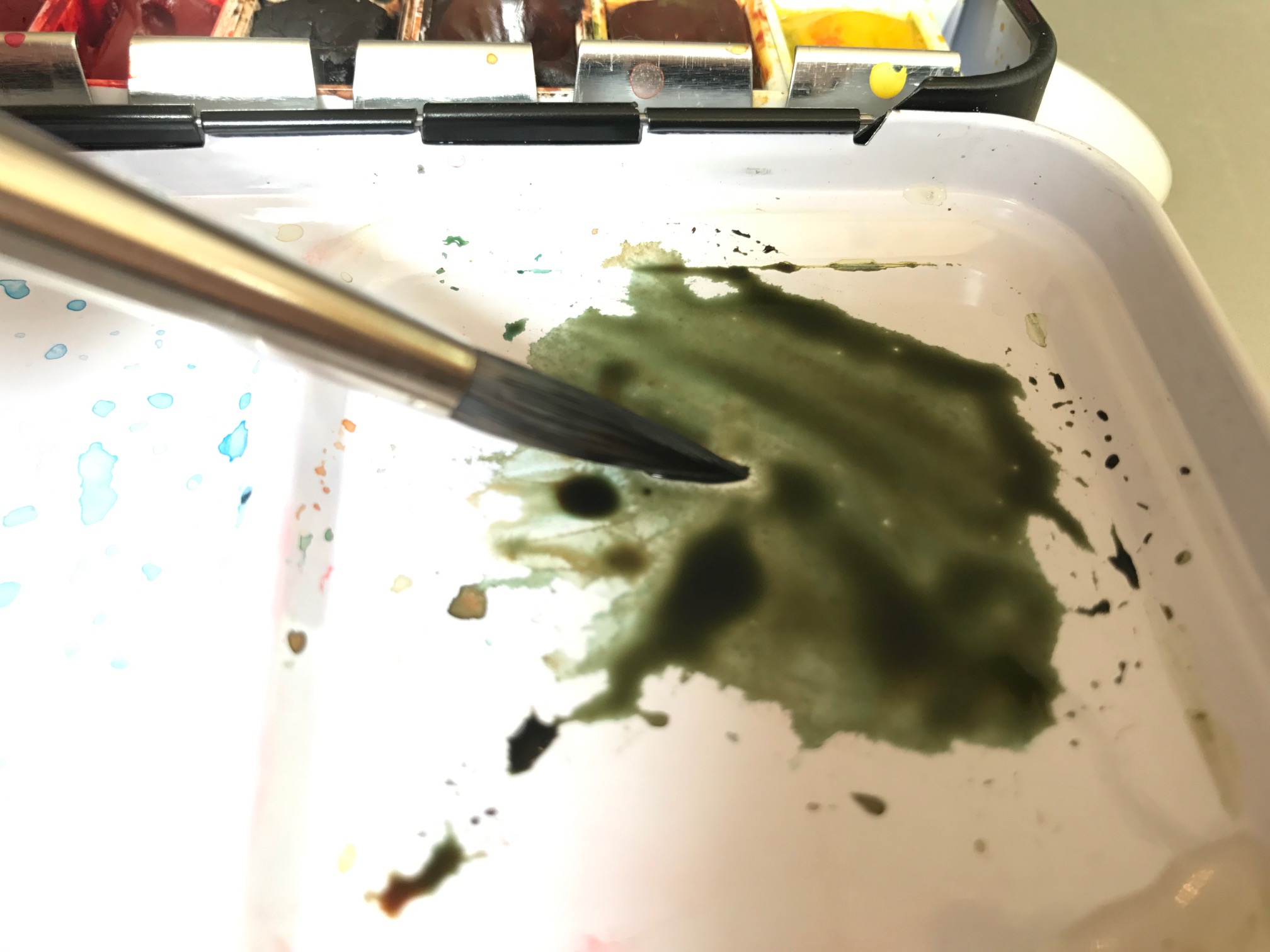 mixing watercolors