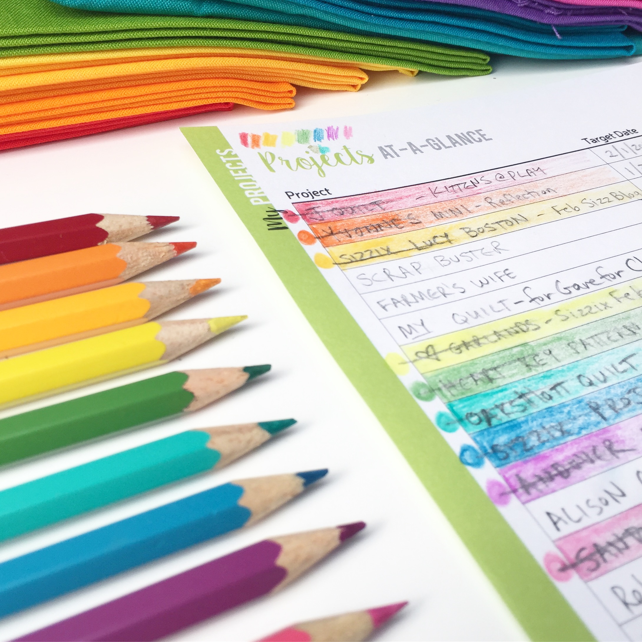 Color Coding Quilters Planner