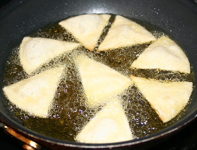 Frying the chips