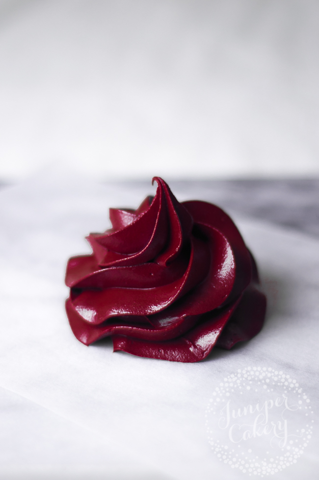 Make burgundy red buttercream