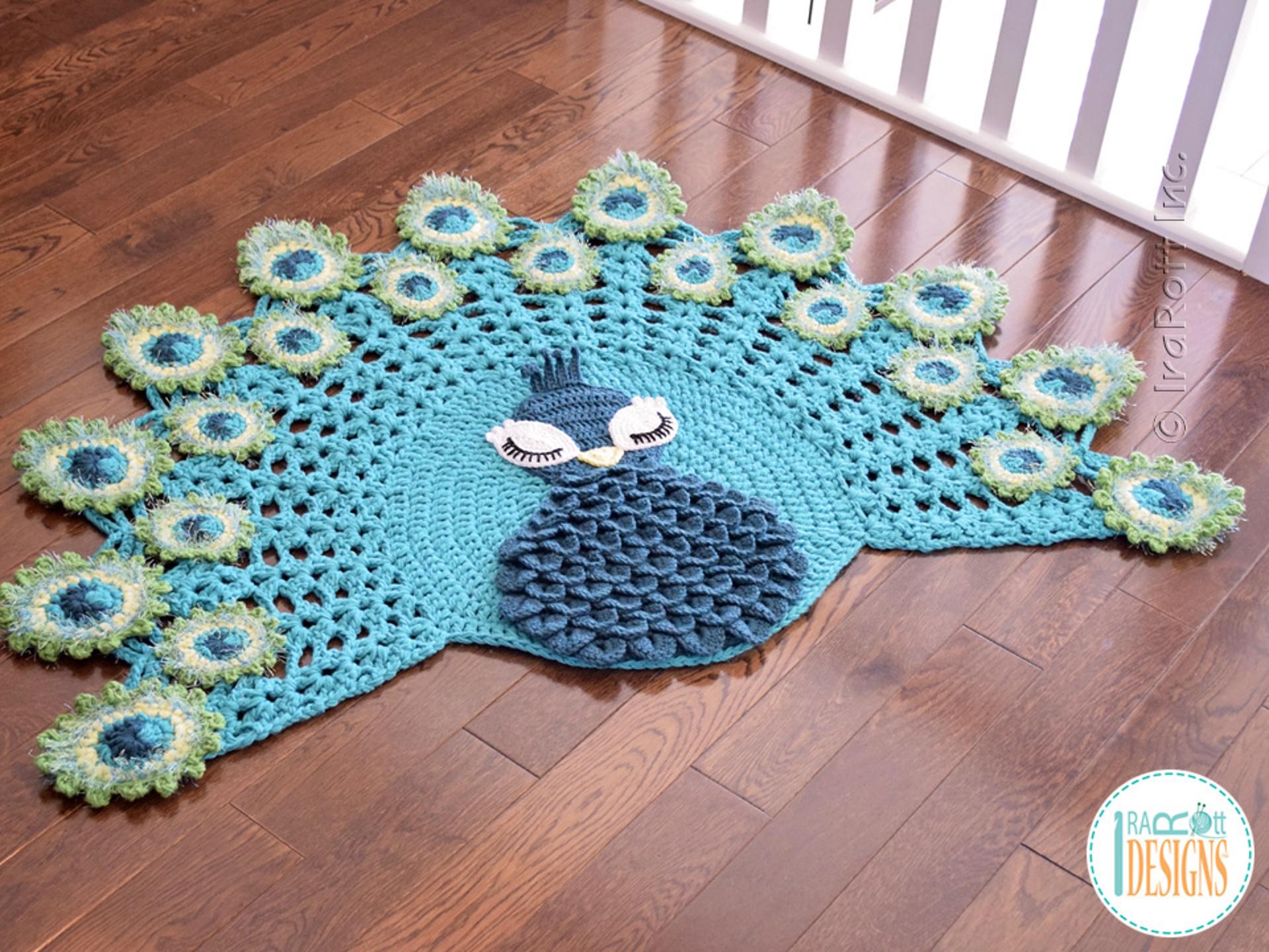 peacock rug crochet pattern