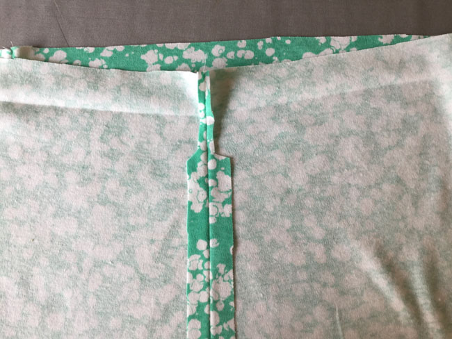sew and trim waistband seam allowance