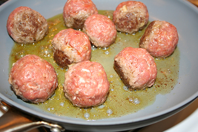 Brown the meatballs 