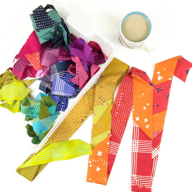 Making scrappy binding with Chroma by Alison Glass