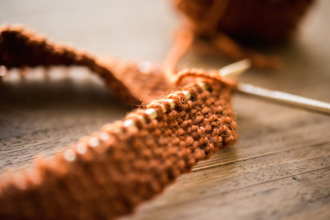 Purling Orange Yarn