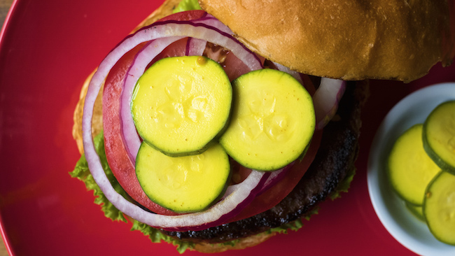 Pickled Zucchini on Burger