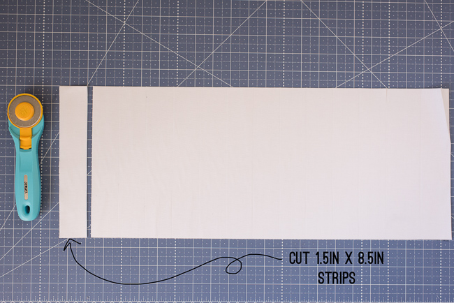 Cutting White Fabric into Strips