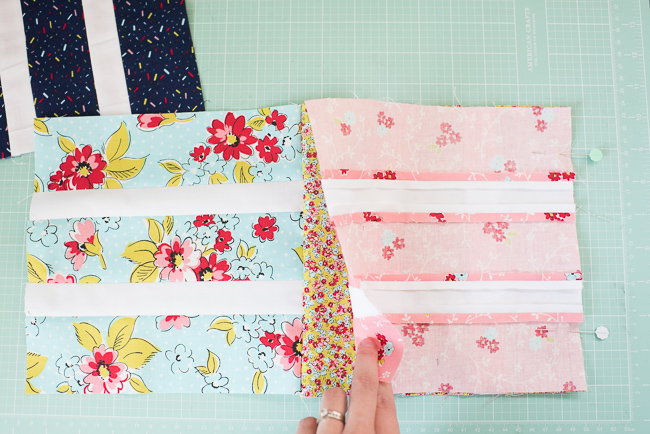 sewing quilt blocks together