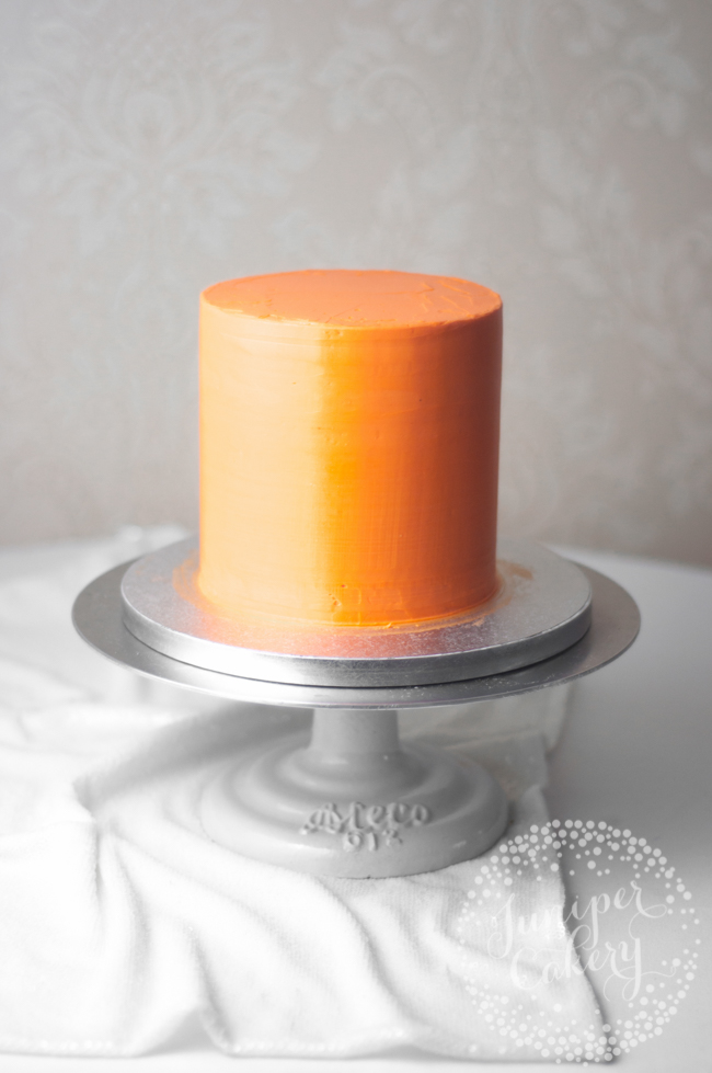 Orange Layer Cake on a Turntable