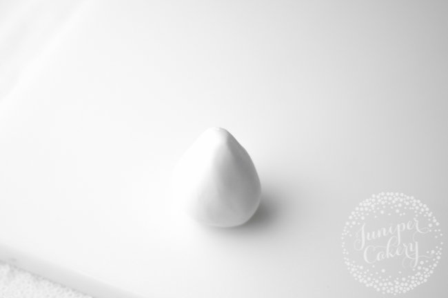 Tapered Ball of White Fondant