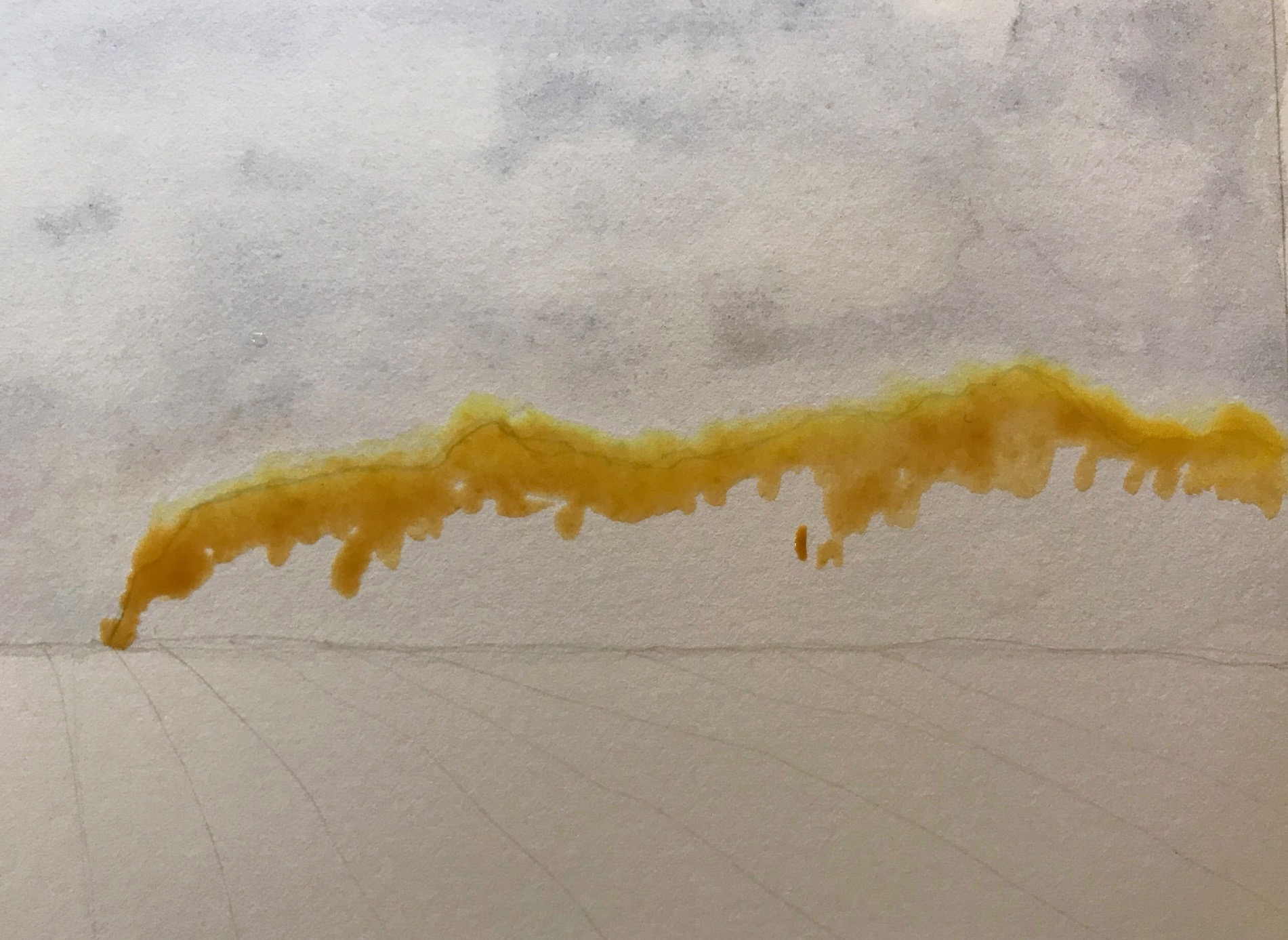 Painting Yellow Watercolor Trees