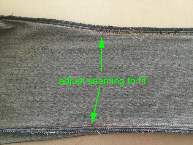adjust seaming to fit with text