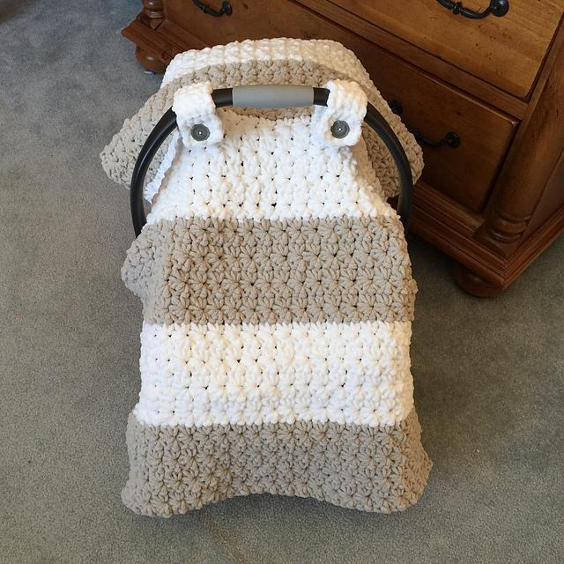 chunky star stitch car seat crochet pattern