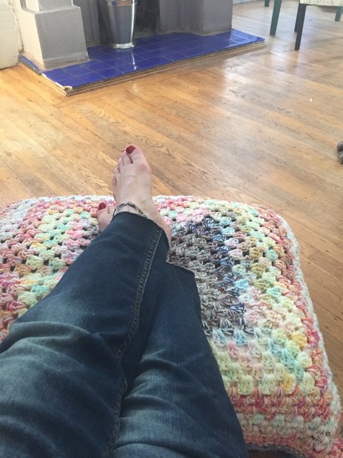 crochet pouf footstool