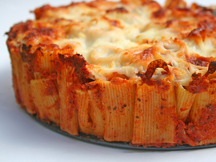 Homemade pasta pie