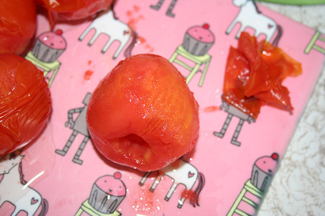 Peel the tomatoes