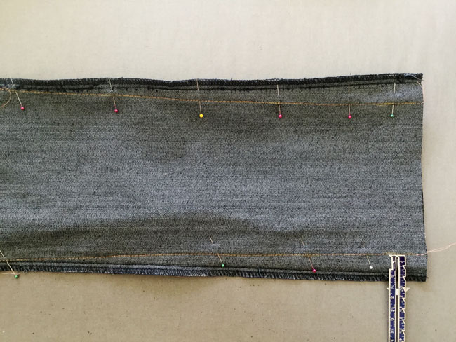 mark new stitch line and baste