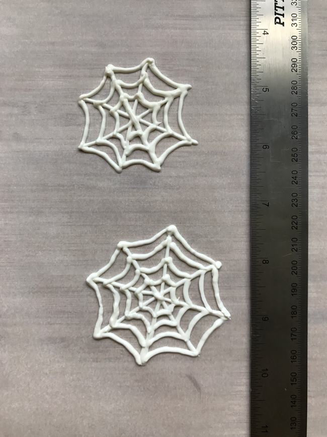 spider webs made of candy coating