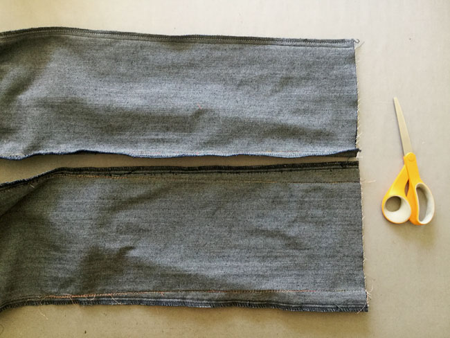 trim or serge off extra width of seam allowance