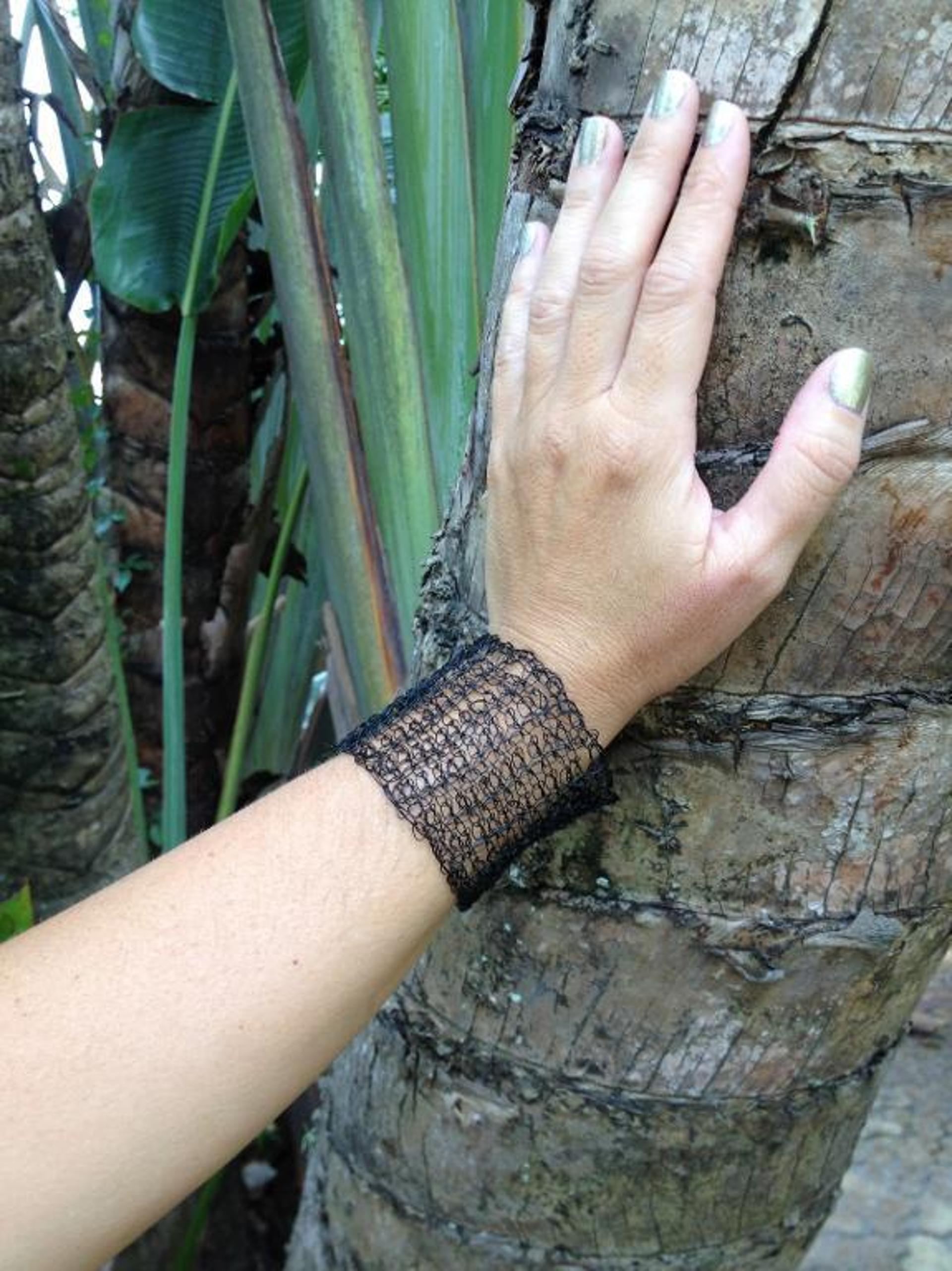 tunisian crochet wire cuff bracelet