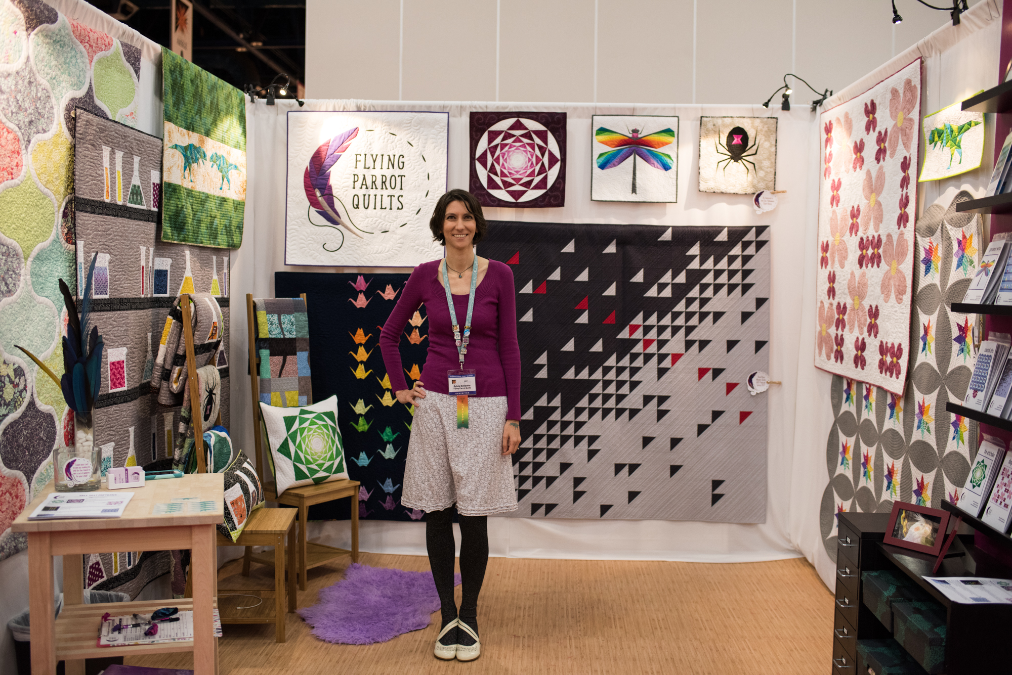 Sylvia Schaefer in her Quilt Market Booth