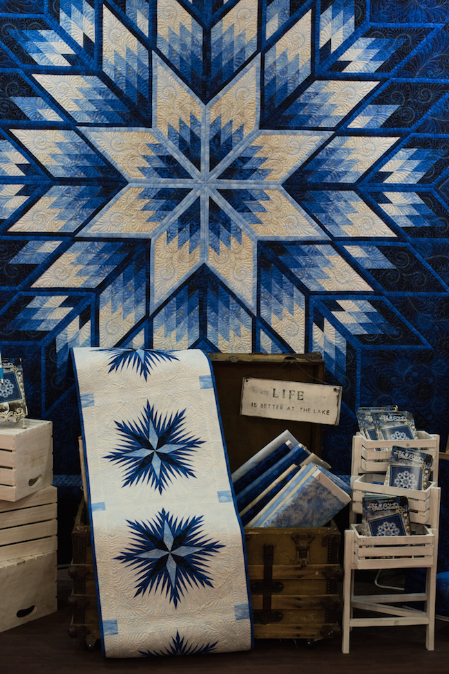 Prismatic Star Quilt in Blue