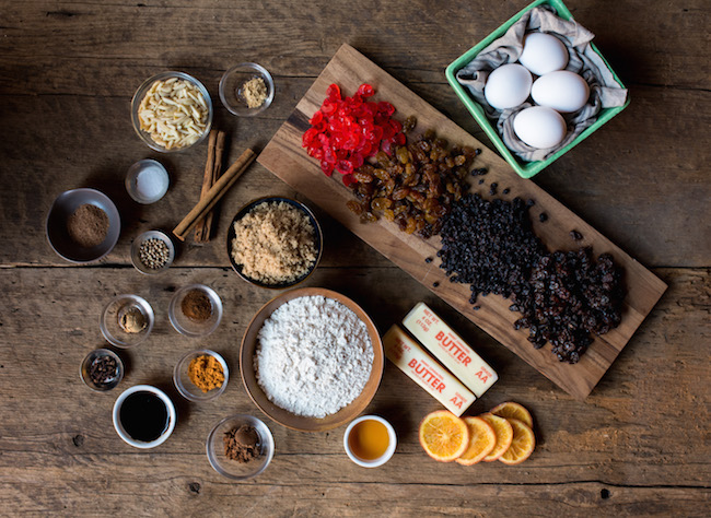 Ingredients for Traditional Christmas Cake