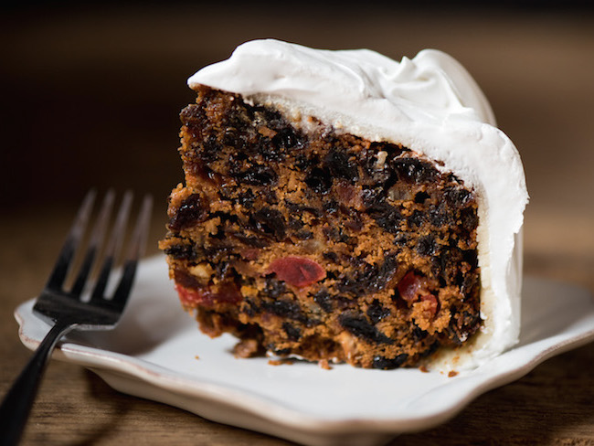 Slice of Traditional British Christmas Cake